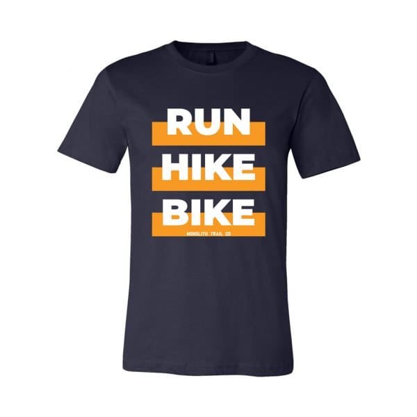 run bike hike tshirt from monolith trail co
