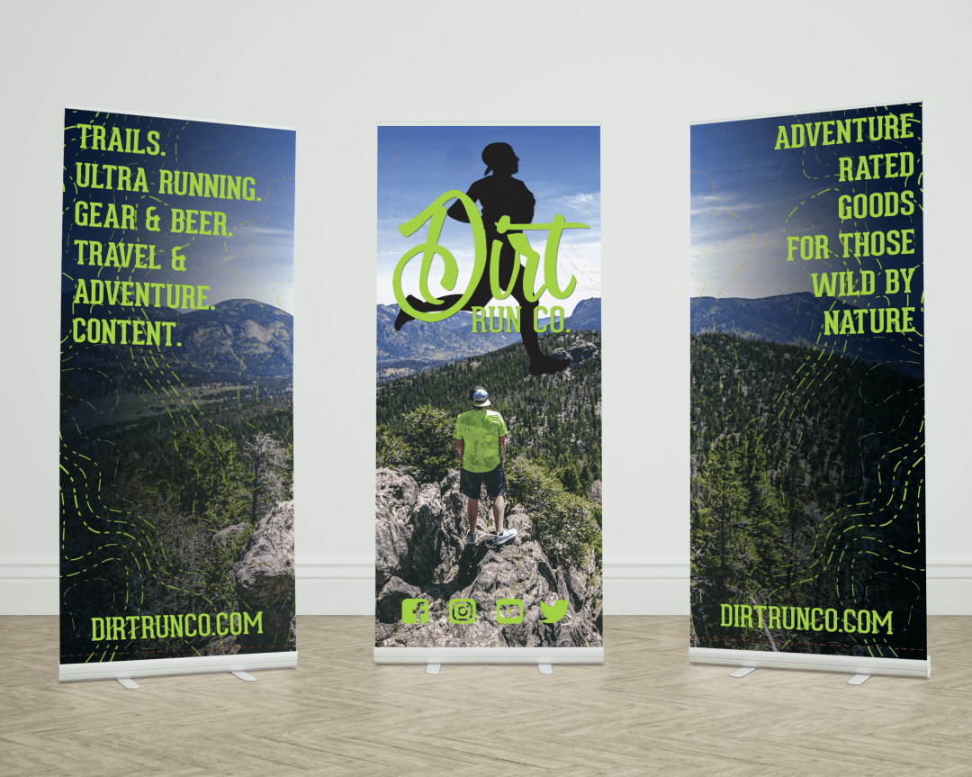 mockup of dirt run co retractable banners