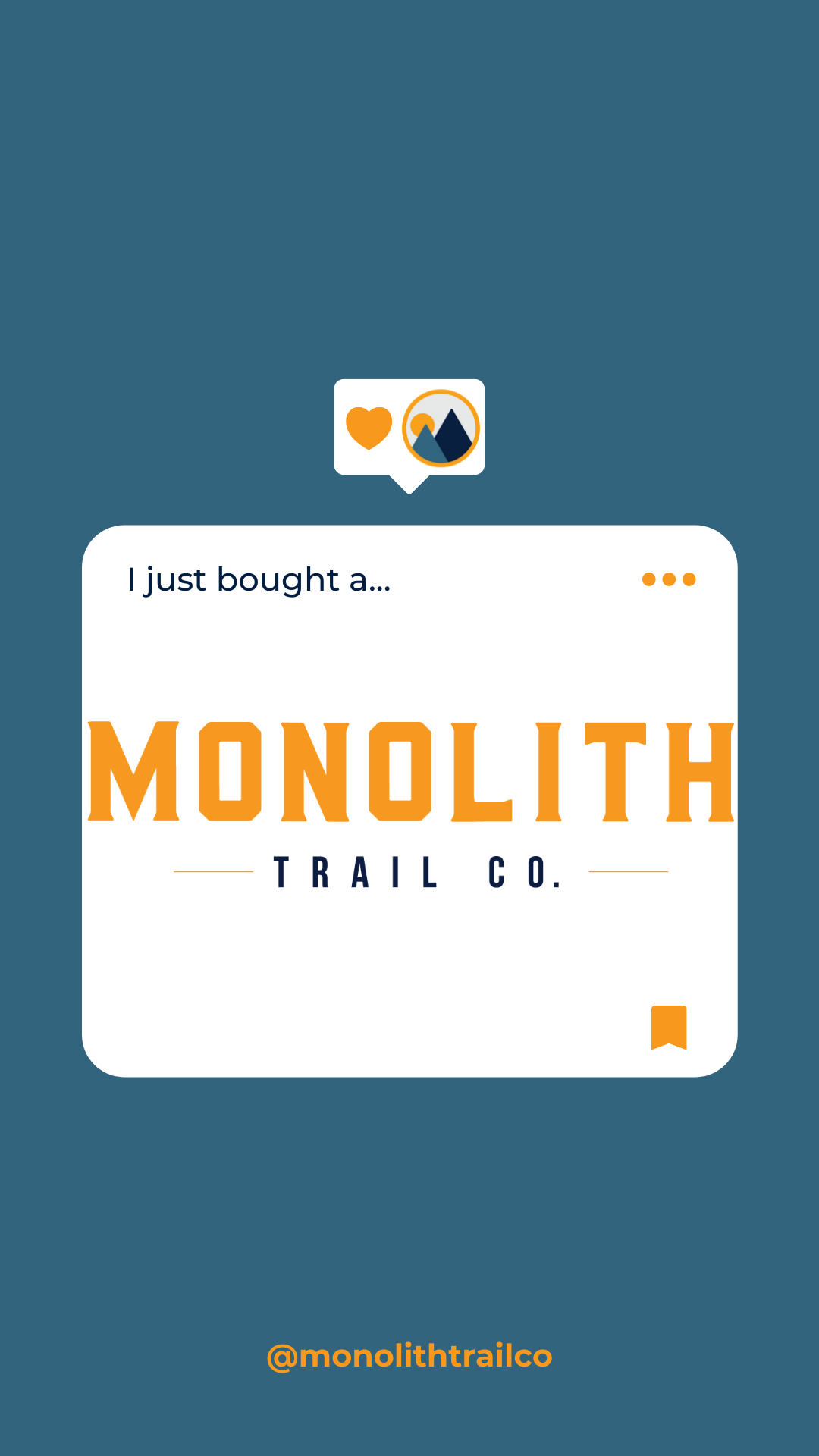 social media graphic from monolith trail co. for customers to use